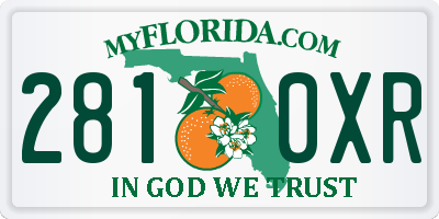 FL license plate 2810XR