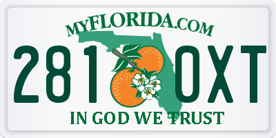 FL license plate 2810XT