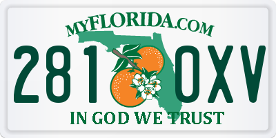 FL license plate 2810XV