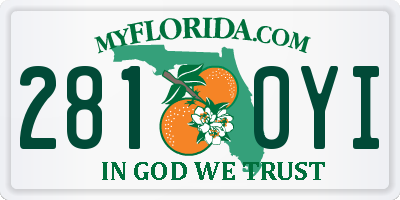 FL license plate 2810YI