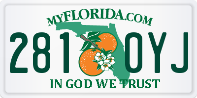 FL license plate 2810YJ