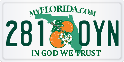 FL license plate 2810YN