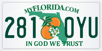 FL license plate 2810YU