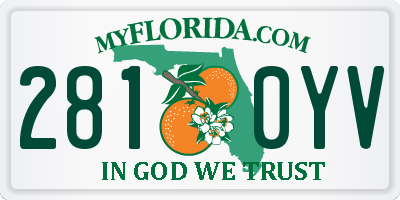 FL license plate 2810YV