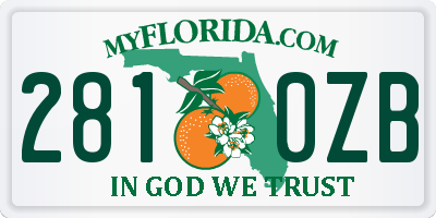 FL license plate 2810ZB