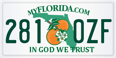FL license plate 2810ZF