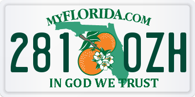 FL license plate 2810ZH
