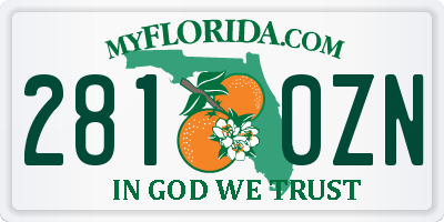 FL license plate 2810ZN