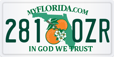 FL license plate 2810ZR