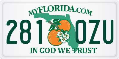 FL license plate 2810ZU