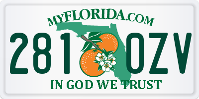FL license plate 2810ZV