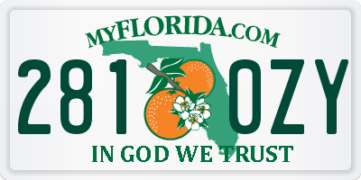 FL license plate 2810ZY