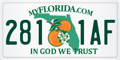 FL license plate 2811AF