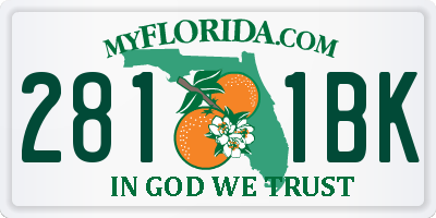 FL license plate 2811BK
