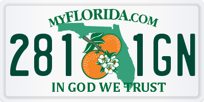 FL license plate 2811GN