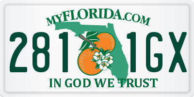 FL license plate 2811GX