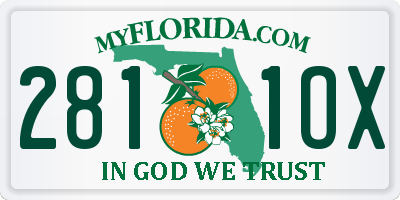 FL license plate 2811OX