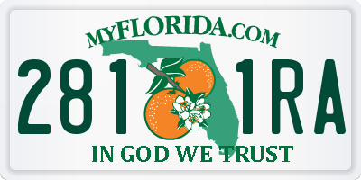 FL license plate 2811RA