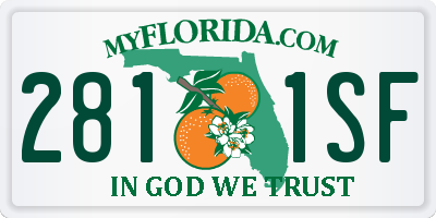 FL license plate 2811SF