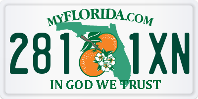 FL license plate 2811XN