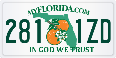 FL license plate 2811ZD