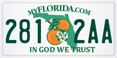 FL license plate 2812AA