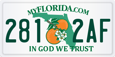 FL license plate 2812AF