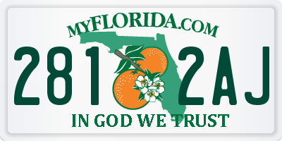 FL license plate 2812AJ