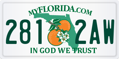 FL license plate 2812AW