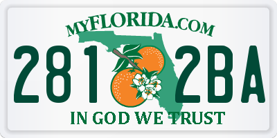 FL license plate 2812BA