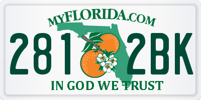 FL license plate 2812BK
