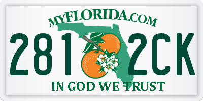 FL license plate 2812CK