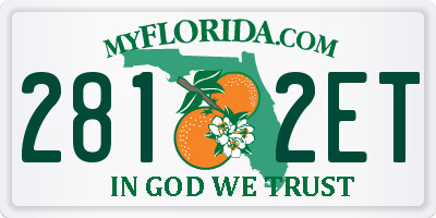 FL license plate 2812ET
