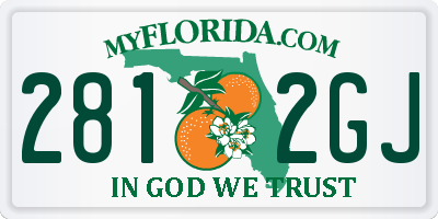 FL license plate 2812GJ