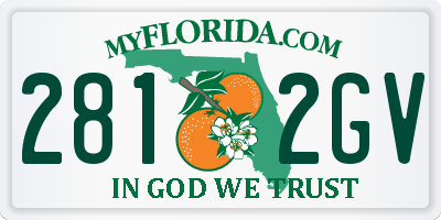 FL license plate 2812GV
