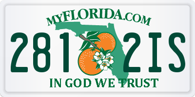 FL license plate 2812IS