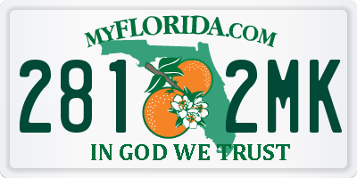 FL license plate 2812MK