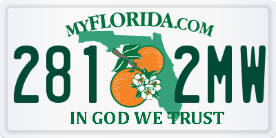 FL license plate 2812MW