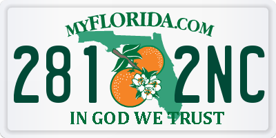 FL license plate 2812NC