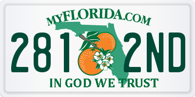 FL license plate 2812ND