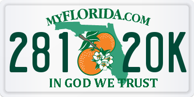 FL license plate 2812OK