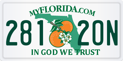 FL license plate 2812ON