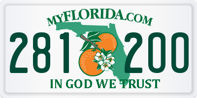 FL license plate 2812OO