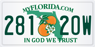 FL license plate 2812OW