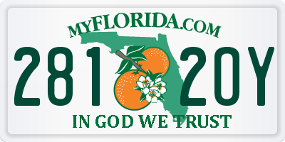 FL license plate 2812OY