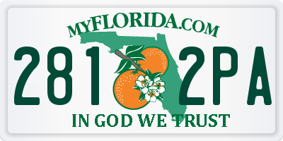 FL license plate 2812PA