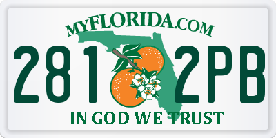 FL license plate 2812PB