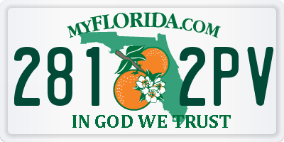 FL license plate 2812PV