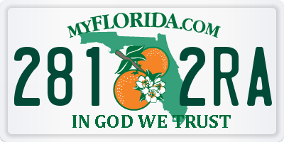 FL license plate 2812RA