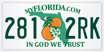 FL license plate 2812RK